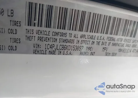 2019 Jeep Cherokee Latitude Fwd из США, поврежденный, VIN 1C4PJLCB6KD153097